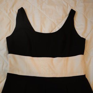 Lauren: Ralph Lauren Black & White Stripe A-Line Sleeveless Dress